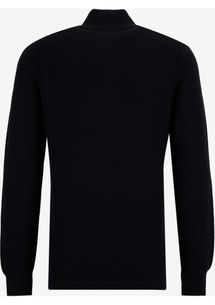 Bato Yaka Slim Fit Düz Siyah Erkek Kazak F5WM-KZK 2522 modelleri