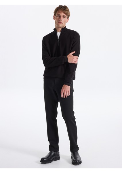 Bato Yaka Slim Fit Düz Siyah Erkek Kazak F5WM-KZK 2522 fırsatları