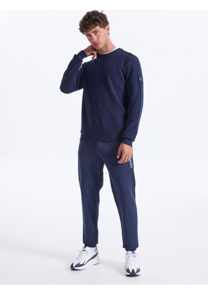 D5WM-SWT3940 Lacivert Bisiklet Yaka Relaxed Düz Erkek Sweatshırt fırsatları