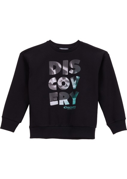 Baskılı Erkek Çocuk Siyah Sweatshırt D5WB-SWT3020