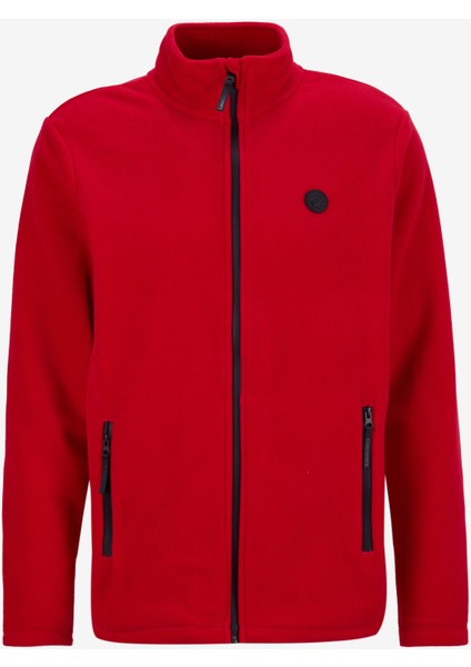 D5WM-SWT3301 Kırmızı Dik Yaka Basic Düz Erkek Polar Sweatshırt modelleri