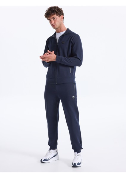 D5WM-SWT3988 Lacivert Dik Yaka Relaxed Düz Erkek Sweatshırt fırsatları