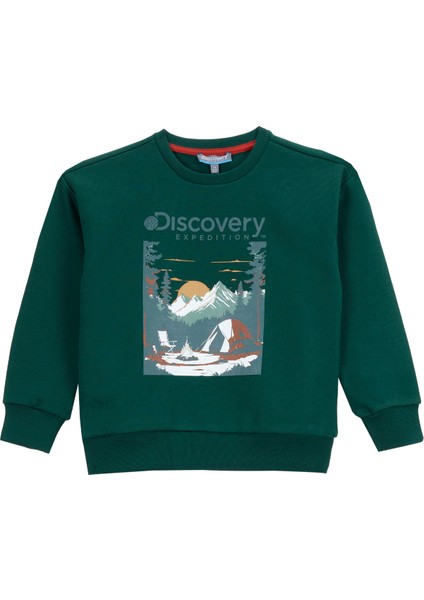 Baskılı Erkek Çocuk Koyu Yeşil Sweatshırt D5WB-SWT3044 modelleri