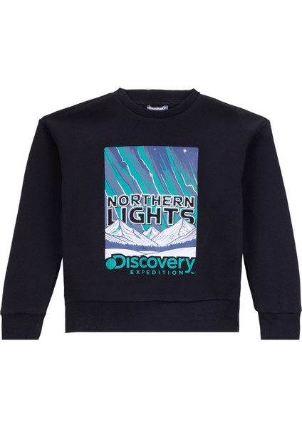 Baskılı Erkek Çocuk Siyah Sweatshırt D5WB-SWT3019