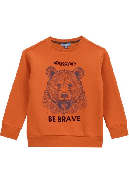 Baskılı Erkek Çocuk Kiremit Sweatshırt D5WB-SWT3041