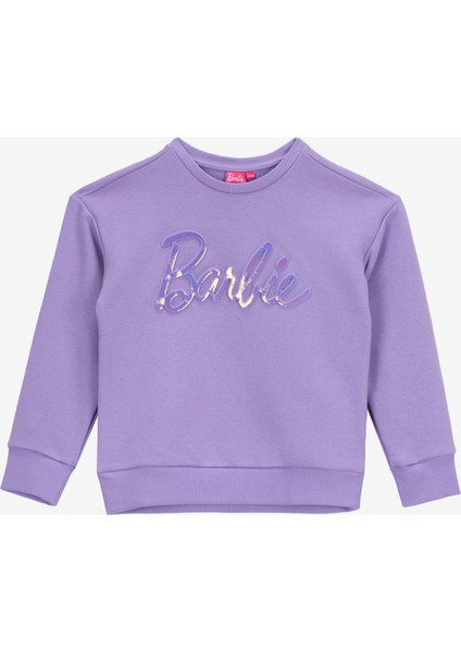 Baskılı Kız Çocuk Lila Sweatshırt BRB5WG-SWT6036