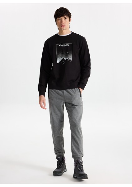 D3WM-EA7 Antrasit Melanj Standart Düz Erkek Eşofman Altı