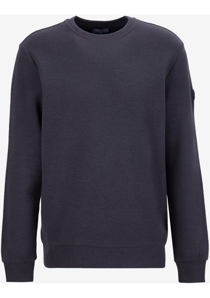 D5WM-SWT3940 Antrasit Melanj Bisiklet Yaka Relaxed Düz Erkek Sweatshırt fiyatları