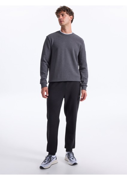 D5WM-SWT3940 Antrasit Melanj Bisiklet Yaka Relaxed Düz Erkek Sweatshırt fırsatları