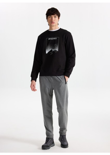 D5WM-SWT3804 Siyah Bisiklet Yaka Relaxed Baskılı Erkek Sweatshırt fiyatları