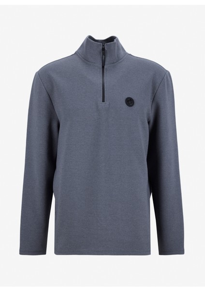 D5WM-SWT3986 Antrasit Dik Yaka Relaxed Düz Erkek Sweatshırt fiyatları