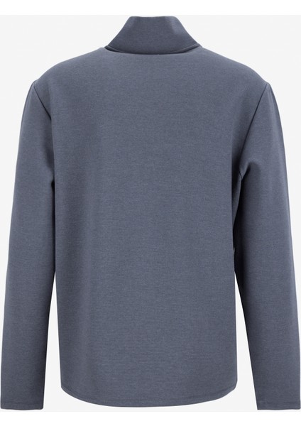 D5WM-SWT3986 Antrasit Dik Yaka Relaxed Düz Erkek Sweatshırt modelleri