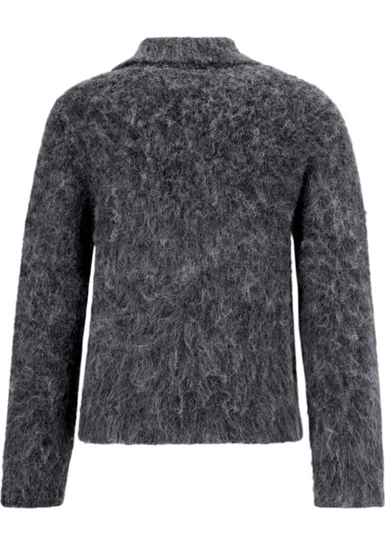 Ceket Yaka Relaxed Düz Antrasit Melanj Kazak Kadın F5WL-KZK0148 modelleri