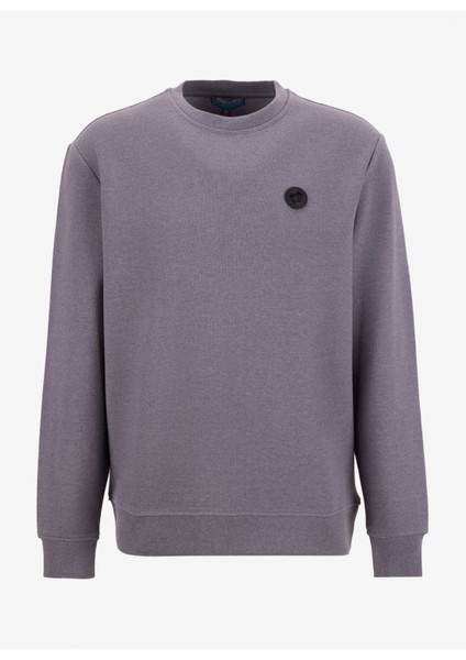 D5WM-SWT3987 Antrasit Bisiklet Yaka Relaxed Düz Erkek Sweatshırt fiyatları