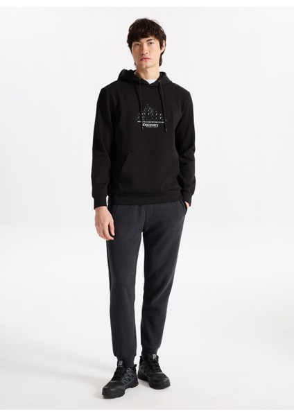 D5WM-SWT3869 Siyah Kapüşon Yaka Relaxed Baskılı Erkek Sweatshırt fiyatları