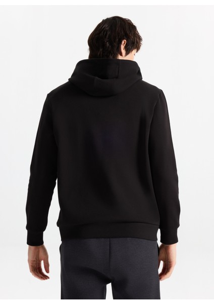 D5WM-SWT3869 Siyah Kapüşon Yaka Relaxed Baskılı Erkek Sweatshırt indirimleri