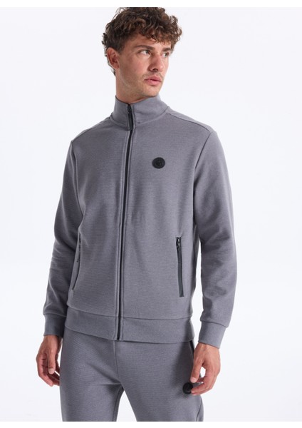 D5WM-SWT3988 Antrasit Dik Yaka Relaxed Düz Erkek Sweatshırt fırsatları