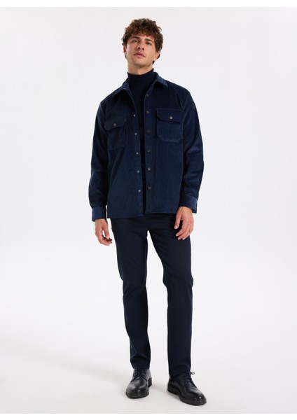 Tam Balıkçı Yaka Slim Fit Düz Lacivert Erkek Kazak F5WM-KZK 2524 fırsatları