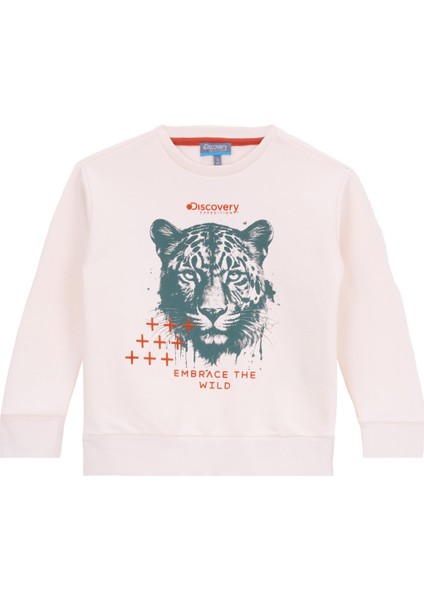 Baskılı Erkek Çocuk Krem Sweatshırt D5WB-SWT3040