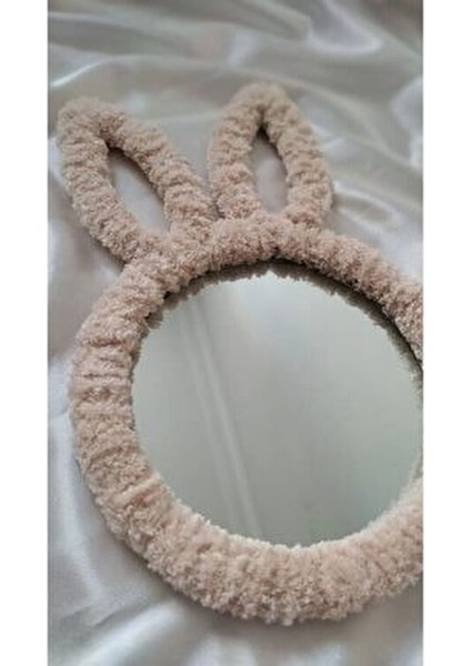 Tavşan Kulak Ayna Çift Taraflı Yuvarlak Tasarım Ahşap 20x30 cm