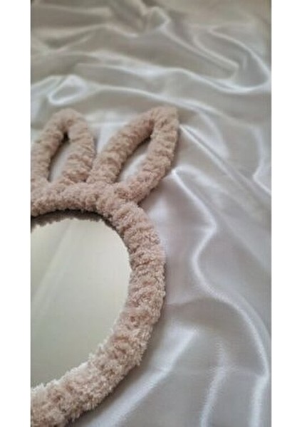 Tavşan Kulak Ayna Çift Taraflı Yuvarlak Tasarım Ahşap 20x30 cm