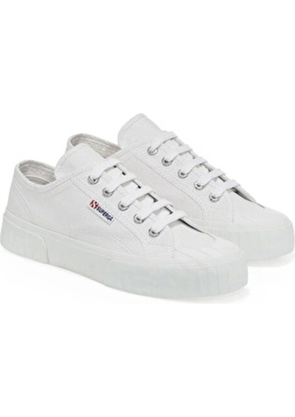 2630 Stripe Unisex Günlük Ayakkabı Pamuklu Tekstil Düz Taban Beyaz indirimleri