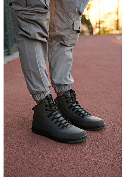 Gri Siyah Erkek Sneaker Bot Düz Taban Ortopedik İç Taban indirimleri