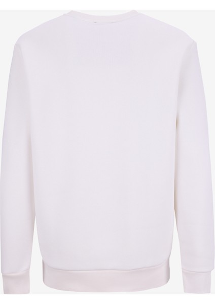 D5WM-SWT3858 Beyaz Bisiklet Yaka Relaxed Baskılı Erkek Sweatshırt modelleri