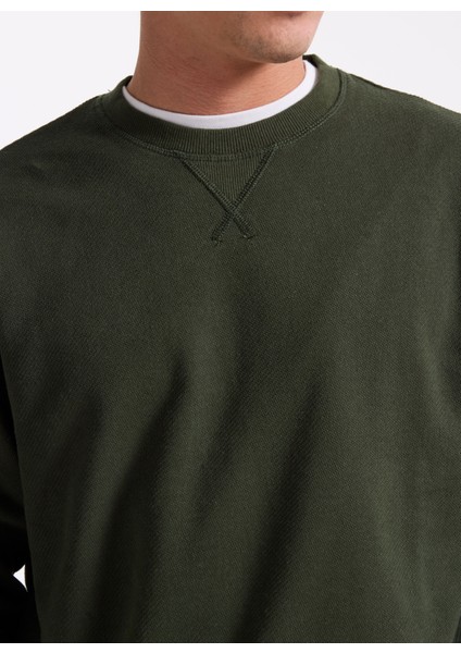 Bisiklet Yaka Koyu Yeşil Erkek Sweatshırt 12279677_JJGRADY Sweat Crew Neck fırsatları