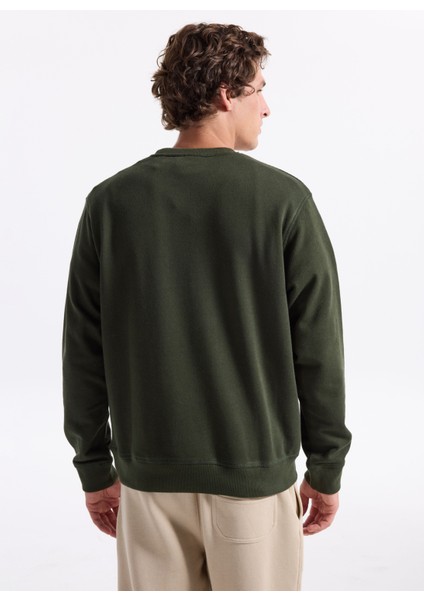 Bisiklet Yaka Koyu Yeşil Erkek Sweatshırt 12279677_JJGRADY Sweat Crew Neck indirimleri