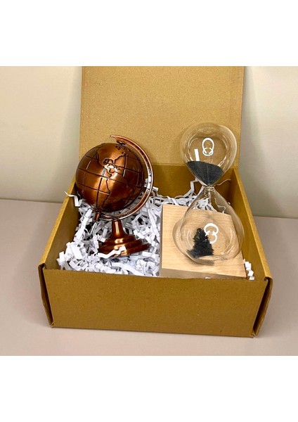 -Hediyelik Set-Premium Dünya Küresi ve Manyetik Kum Saati-Öğretmenler Günü Hediyesi-Ev Ofis Hediye fiyatları