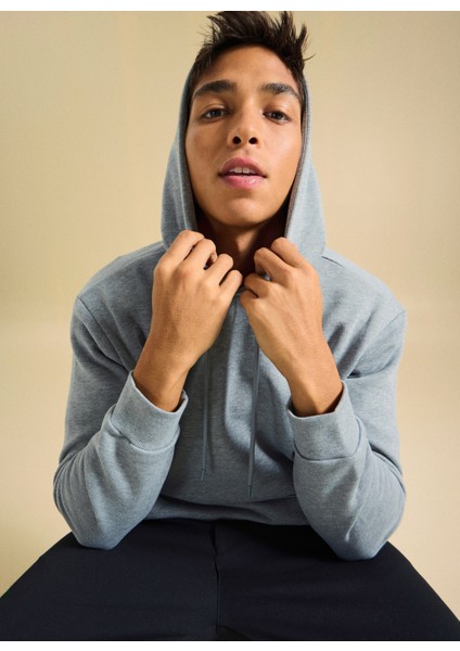 Bisiklet Yaka Düz Gri Melanj Erkek Sweatshırt PBF5WM-SWT 5056 modelleri