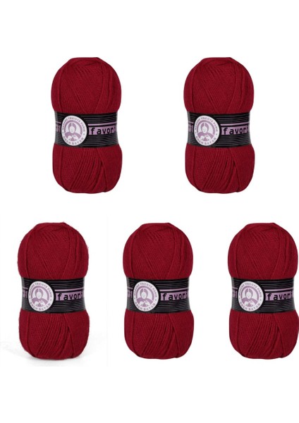 Ören Bayan Favori Örgü İpi - Koyu Kırmızı - 5'Li Paket - ( Renk Kodu : 034 ) fiyatları