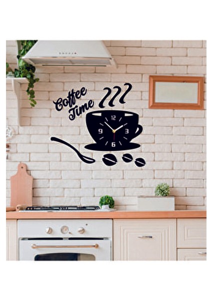 Dekoratif Kahve Zamanı Mutfak Duvar Saati ve Aksesuarları modelleri