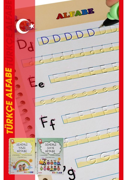 Okul Öncesi Eğitici Kitap Seti: Sihirli Yazı ve Sayı Kitabı (2'li Set) - 3-5 Yaş İçin fırsatları