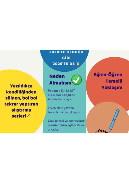 Okul Öncesi Eğitici Kitap Seti: Sihirli Yazı ve Sayı Kitabı (2'li Set) - 3-5 Yaş İçin