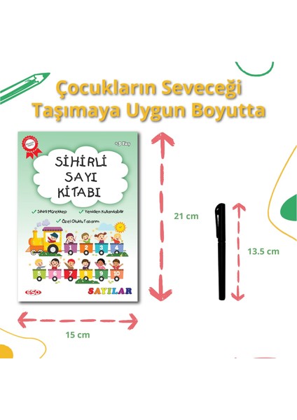 Okul Öncesi Eğitici Kitap Seti: Sihirli Yazı ve Sayı Kitabı (2'li Set) - 3-5 Yaş İçin