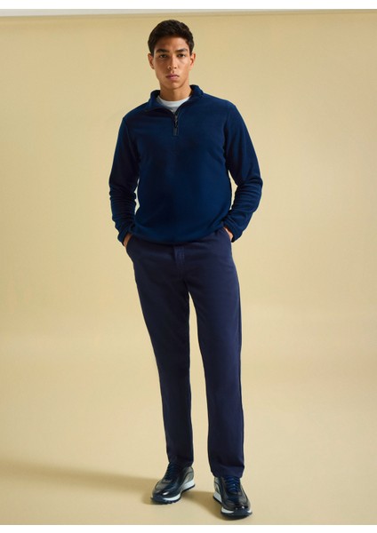 Bisiklet Yaka Düz Lacivert Erkek Sweatshırt PBF5WM-SWT 5054 fırsatları