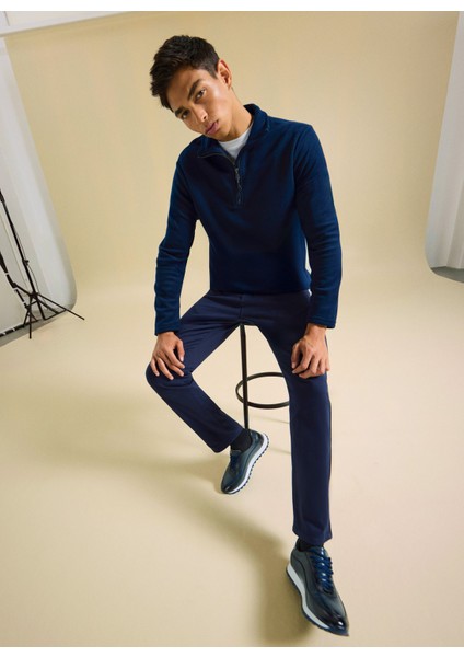 Bisiklet Yaka Düz Lacivert Erkek Sweatshırt PBF5WM-SWT 5054 indirimleri