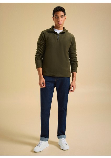 Bisiklet Yaka Düz Haki Erkek Sweatshırt PBF5WM-SWT 5054 fiyatları