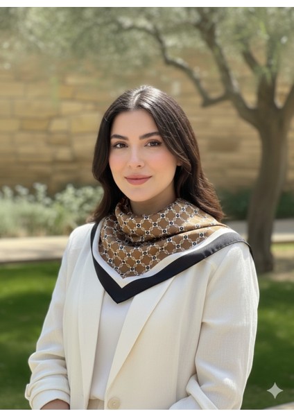 Desenli Fular Estacraft Şal Bandana 70X70CM