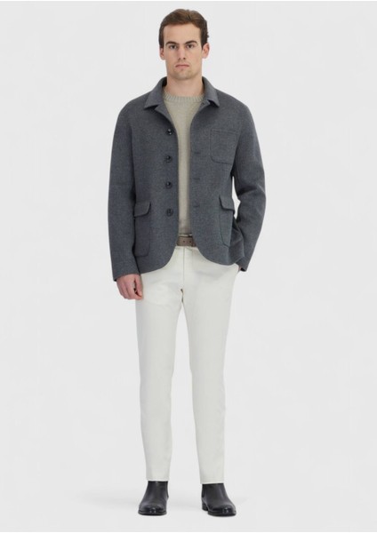 Antrasit Regular Fit Yün Karışımlı Spor Ceket fiyatları