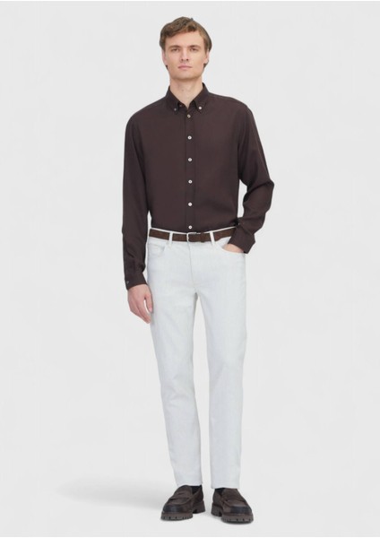 Kahverengi Düz Dokuma Casual Gömlek fiyatları