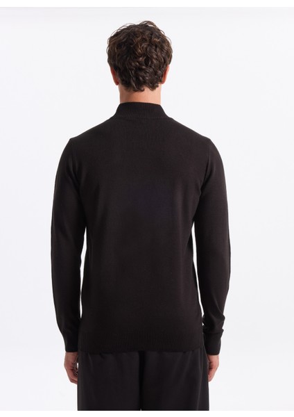 Polo Yaka Relaxed Düz Siyah Erkek Kazak PBF5WM-KZK 5050 indirimleri