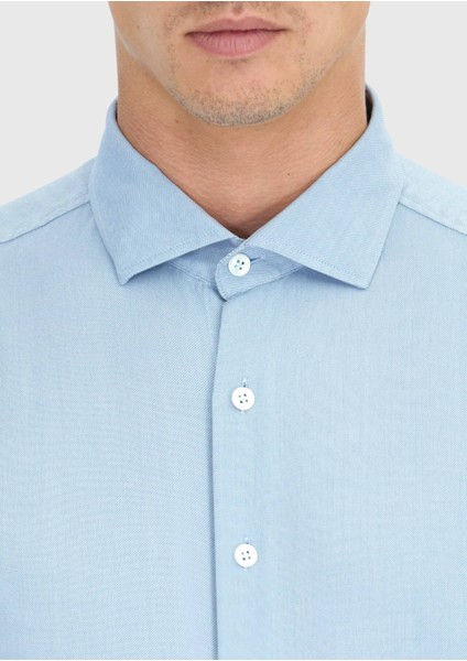 Mavi Düz Dokuma Casual Gömlek indirimleri