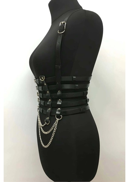 5 Sıralı Zincir Detaylı Şık Deri Kemer - APFT626 fiyatları