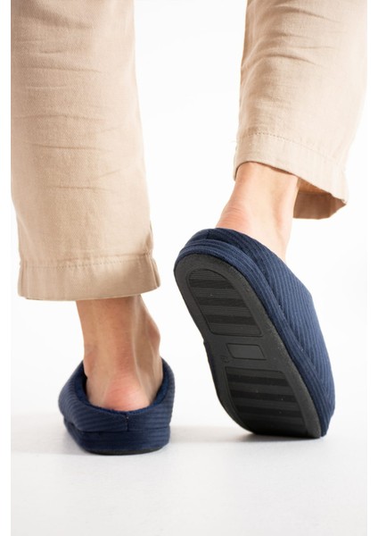 3'lü Set Erkek Ev Terliği Gondol Fitilli Kadife Nakışlı Yumuşak Sessiz Taban Kışlık Terlik indirimleri