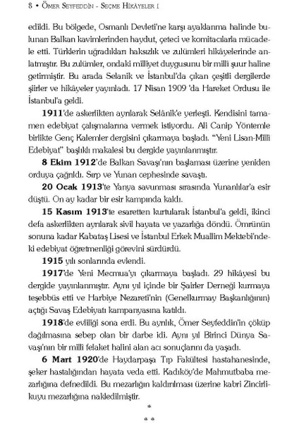 Ömer Seyfeddin: Seçme Hikayeler 1 - Ömer Seyfettin