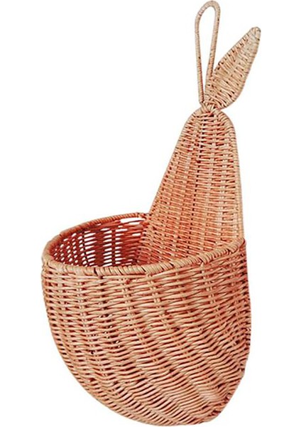 Rattan Armut Şekli Depolama Sepeti El Yapımı Meyve Organizatörü Hasır Organizatör Bebek Odası Kreş Dekorasyonu (Yurt Dışından)