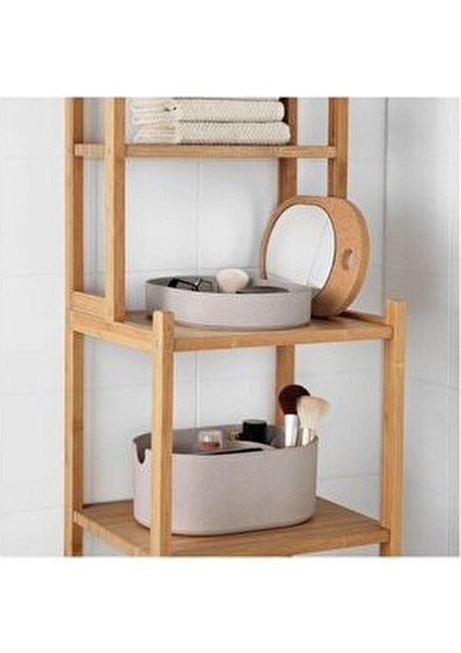 Ragrund Banyo Rafı Bambu Şeffaf Renk ile Küçük Banyolar İçin İdeal 33x28x163 cm indirimleri